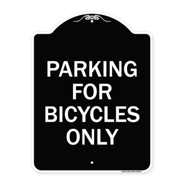 Parking for Bicycles Only Heavy-Gauge Aluminum Architectural Sign, 24" x 18", BW-1824-23447
